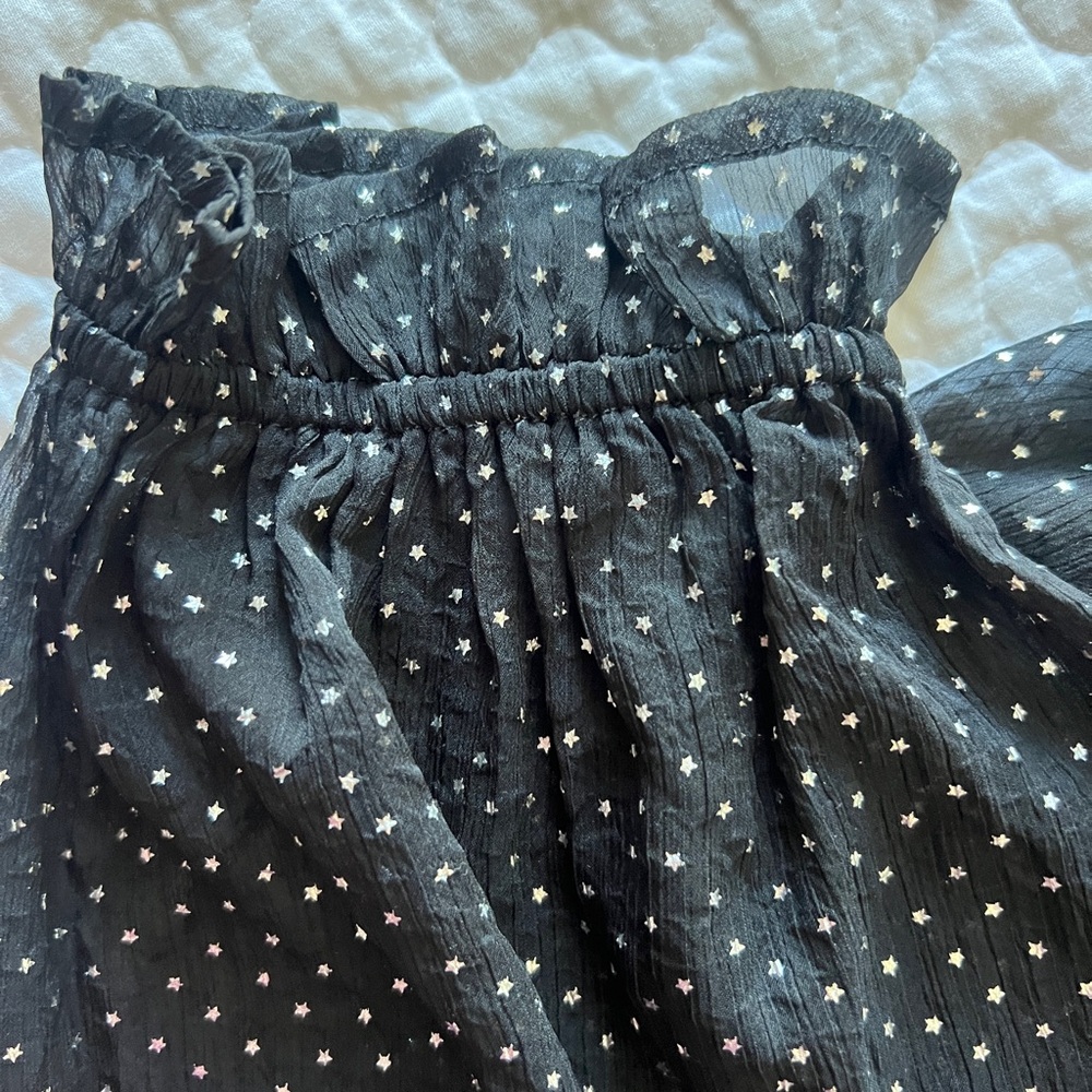 Black  empire waist dress with tiny sliver stars size 1x - Picture 8 of 11